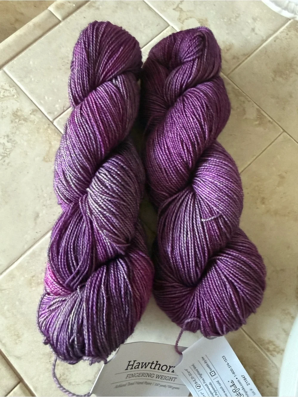 Hawthorne Fingering Weight Ashland Tonal Hand Paint Yarn in Purple